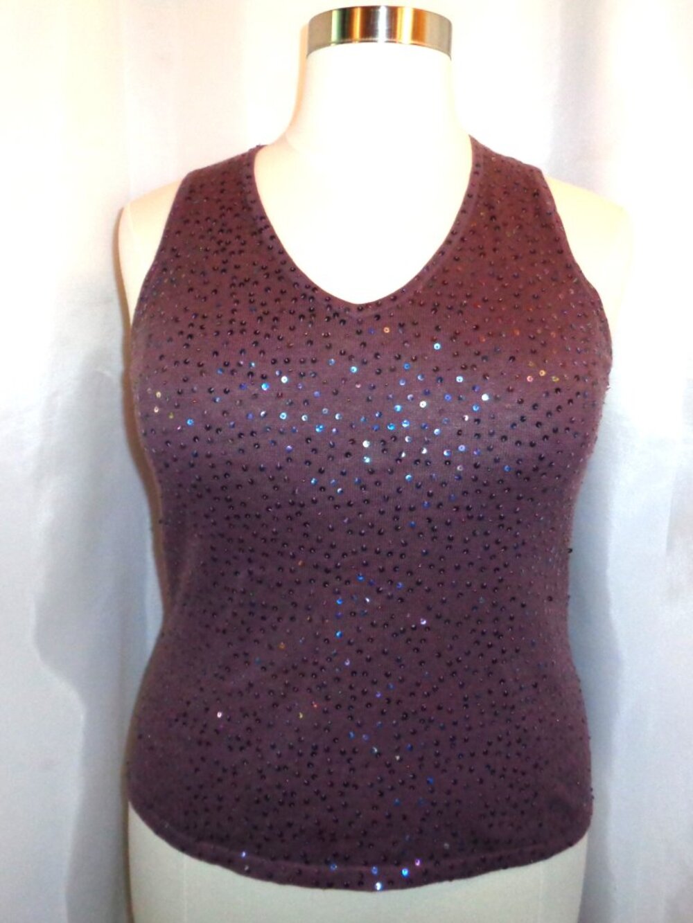 Double D Ranch Sequined Sweater Tank Top XL